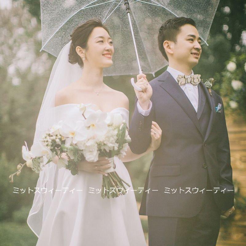 韓国ファッション花嫁 結婚式 オフショルダー オフホワイト 大きいサイズ イブニングドレス ロング丈 ブライダルドレス パーティードレス 二次会 Aライン ウェディングドレス