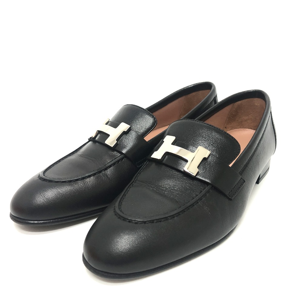 レザーシューズ AF201199Z モカシン Hロゴ コンスタンス ローファー 靴 アパレル靴 レザー ブラック