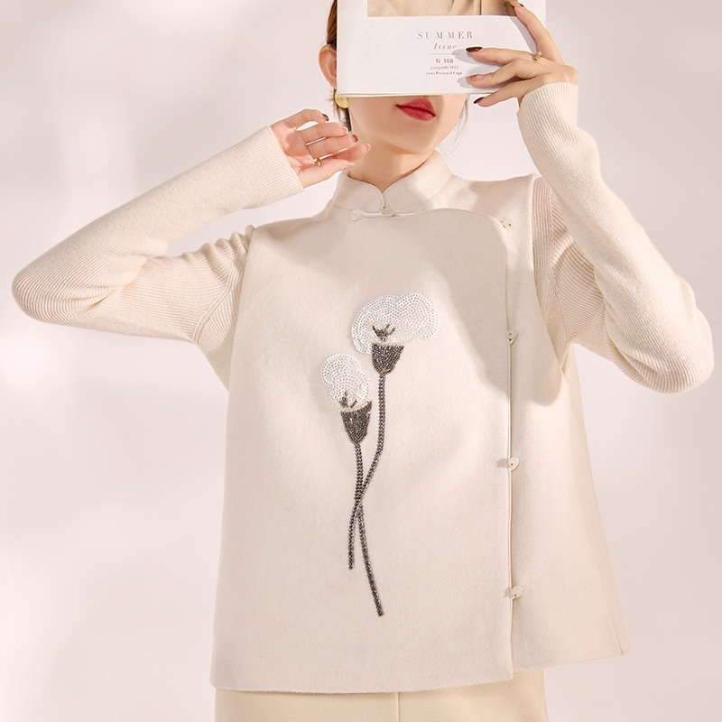 2025年秋新しい重業界のビーズフラワー刺繍袖のベストハイエンド感触と気質はベストmx074 8,460円