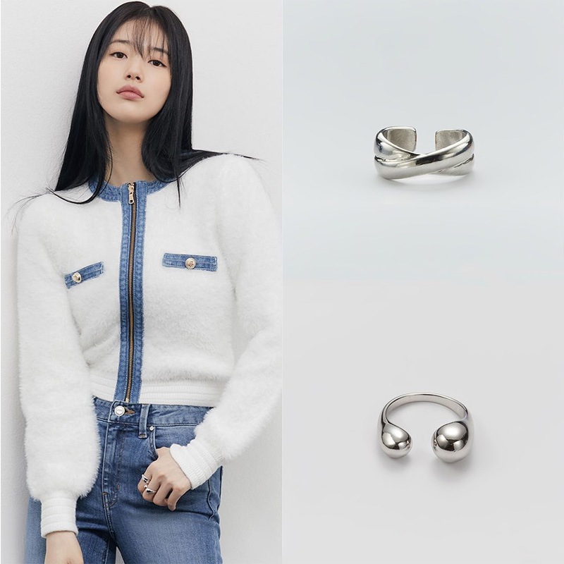 スジ キム ヨナ ノジェ キム ドヨン リヘイ着用/バブル メタ リング(2color)