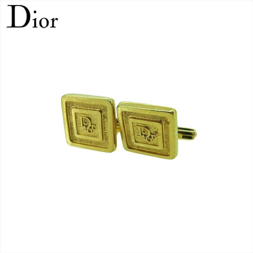 【中古】 ディオール カフス カフリンクス メンズ スウィヴル式 ロゴ ゴールド ゴールド金具 Dior T21101