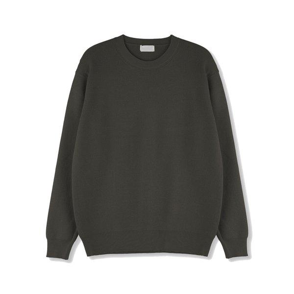 メンズ メリノ ウール ウォッシャブル ラウンド ニットTシャツ SG-KN-Q028-バックオートミール