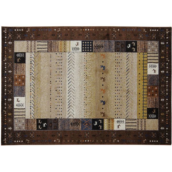 イビサ カーペット 絨毯 ウィルトン織 ラグ ギャベ柄 トルコ製ブラウン 160×230cm メーカー直送 11,185円