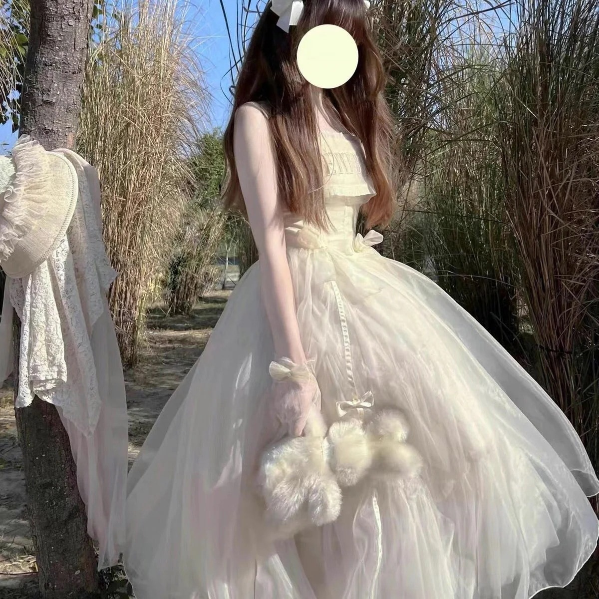 新品早く買いに来て ヘアバンドを送るロリータ Jsk スカート ストーン ロリータ フラワー ウェディング サスペンダー ドレス