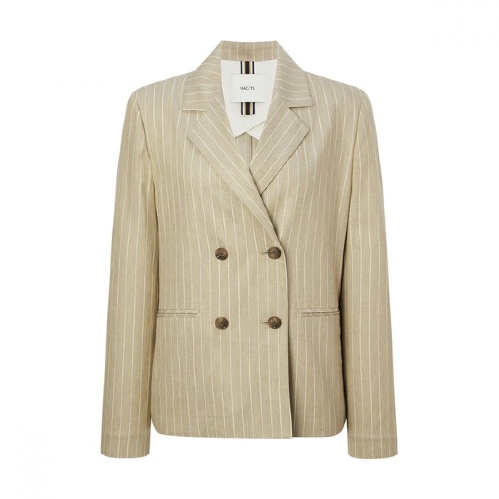 [ヘッジズレディース] 25SS カーキストライプジャケット HSJA5B392K1