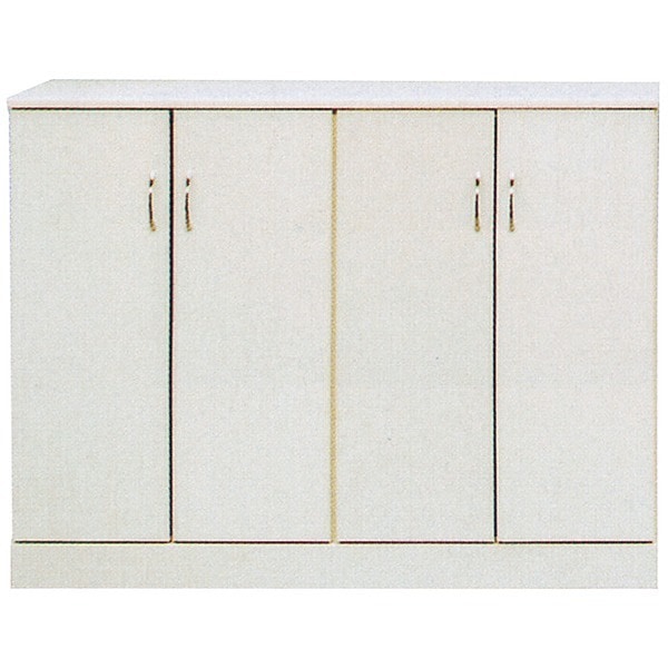 ローシューズボックス(下駄箱) 幅120cm奥行38cm高さ92cm 日本製 ホワイト(白) PLAZA2プラザ2 完成品 26,340円