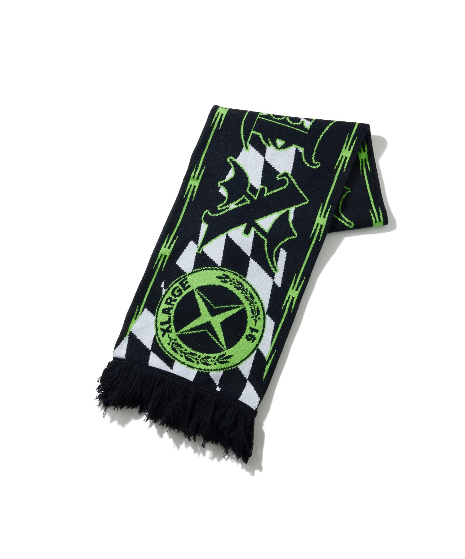 ジャガードスカーフ XLARGE JACQUARD SCARF 101254054006 GREEN ONE SIZE