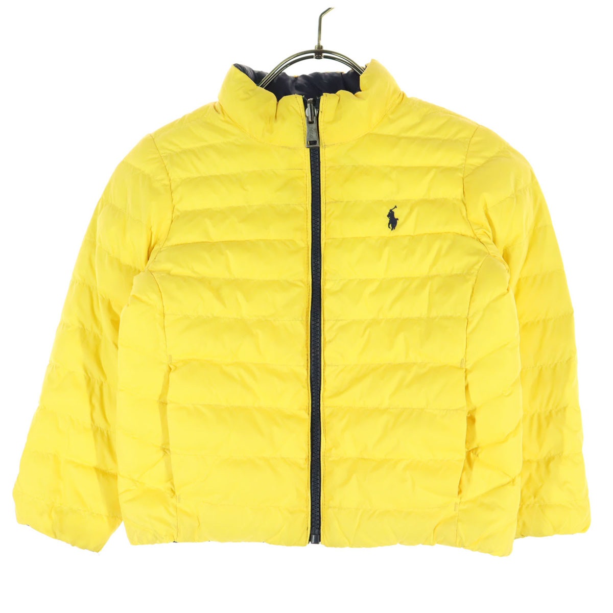 POLO ポロ リバーシブル 中綿ジャケット 110 イエロー RALPH LAUREN ネイビー キッズ 古着