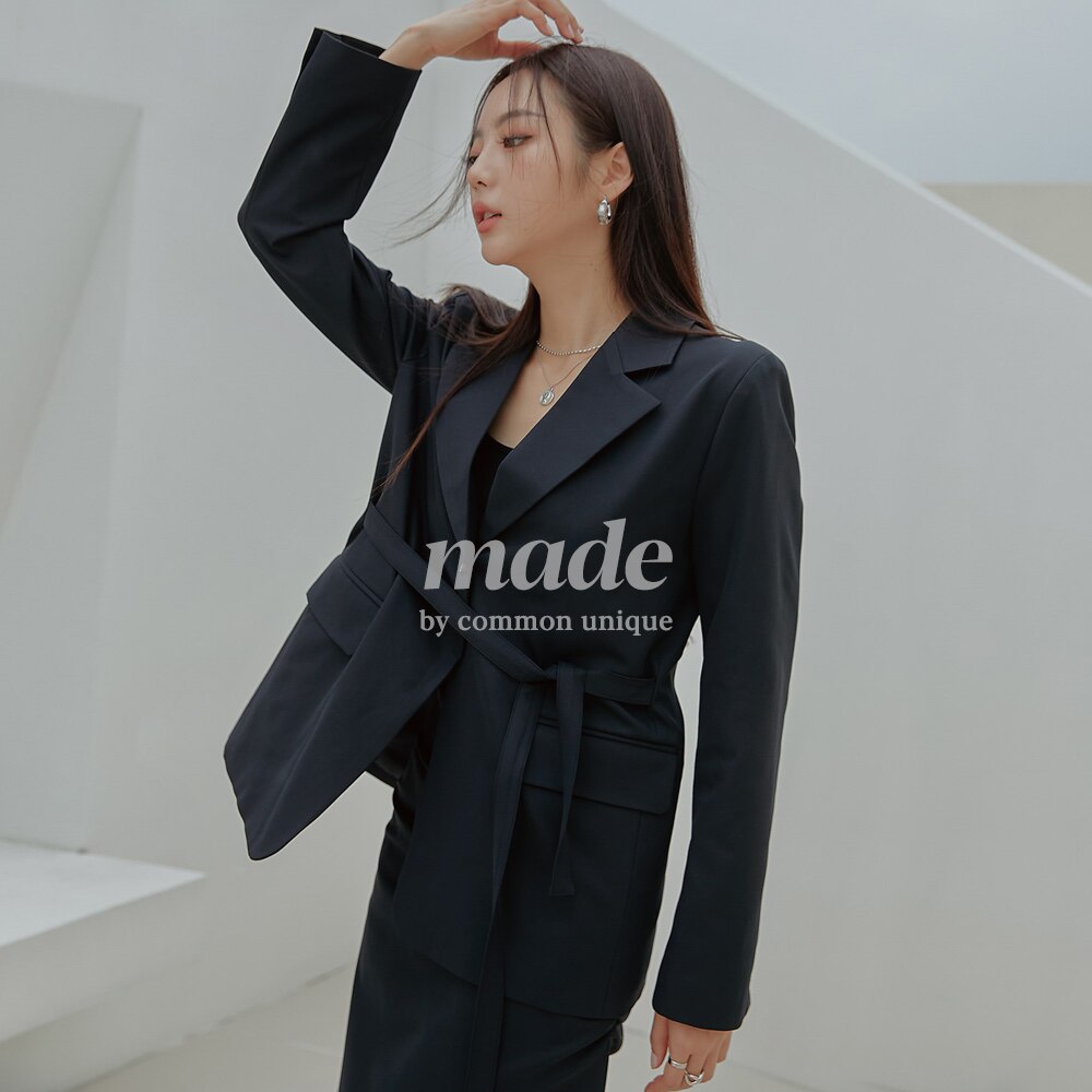 [OUTER] WENDA SET-UP ONE BUTTON STRAP JACKET