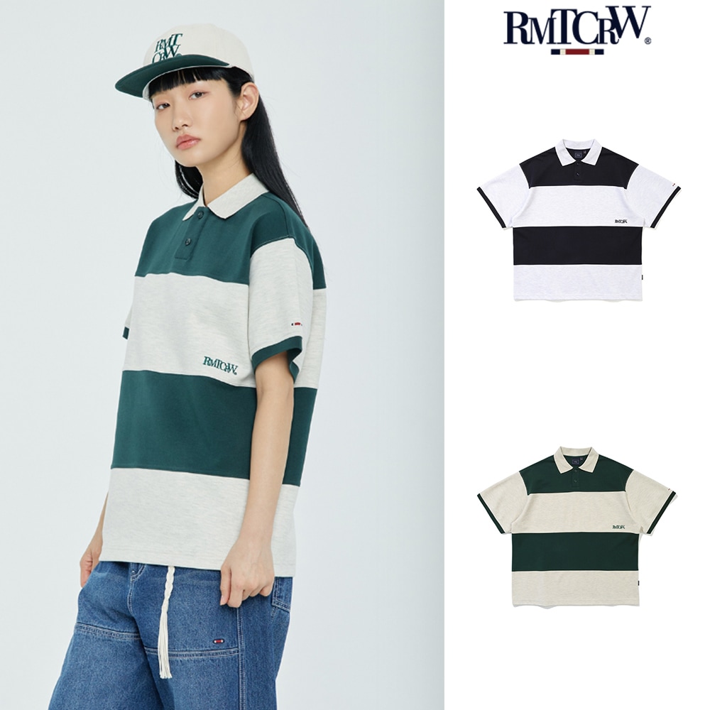【ROMANTIC CROWN】STRIPE RUGBY POLO