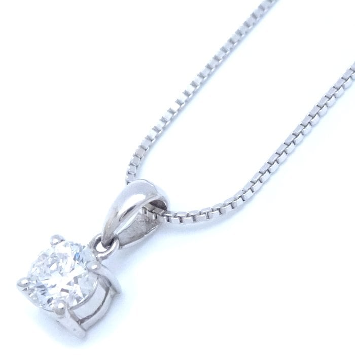 ダイヤモンド ネックレス 一粒ダイヤモンド0.304ct Pt900プラチナxK18WG ホワイトゴールドｘK14WG ホワイトゴールド /75508【中古】
