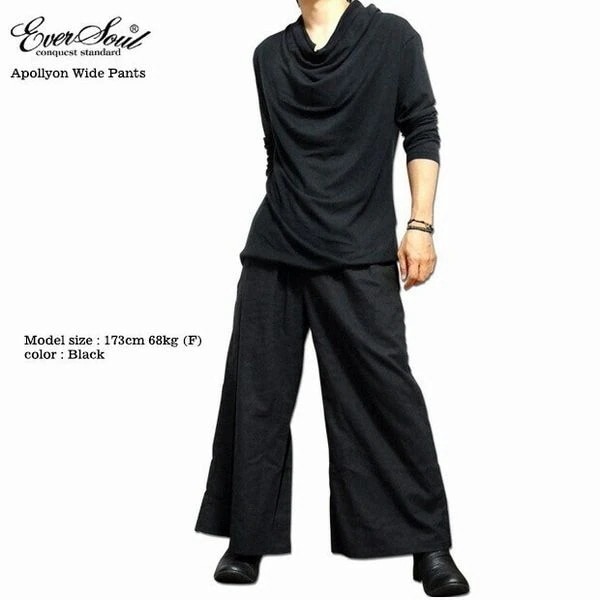 ワイド バギーパンツ ボトムス パンツ メンズファッション EVERSOUL ワイドパンツ 綿