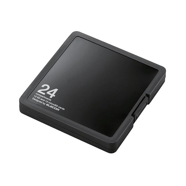 （まとめ） エレコムSD／microSD用メモリカードケース プラスチックタイプ ブラック インデックス台紙付 CMC-SDCPP24BK1個 (×10セット) 10,398円