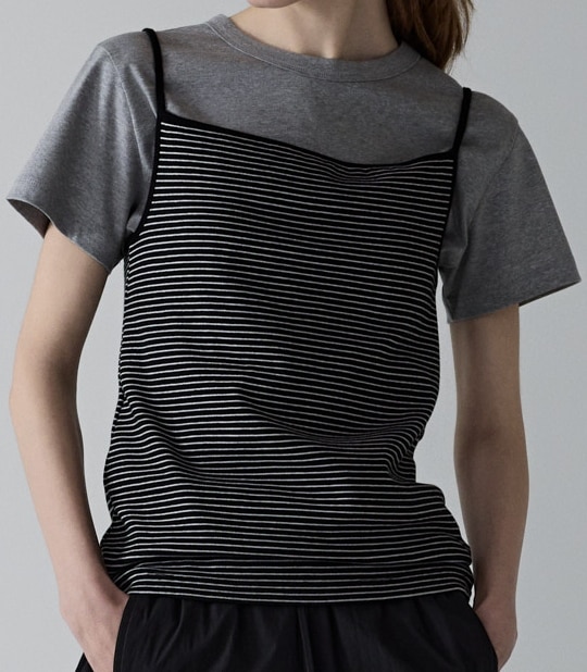 ファサードパターン Stripe Sqaure Sleeveless Black 8,084円