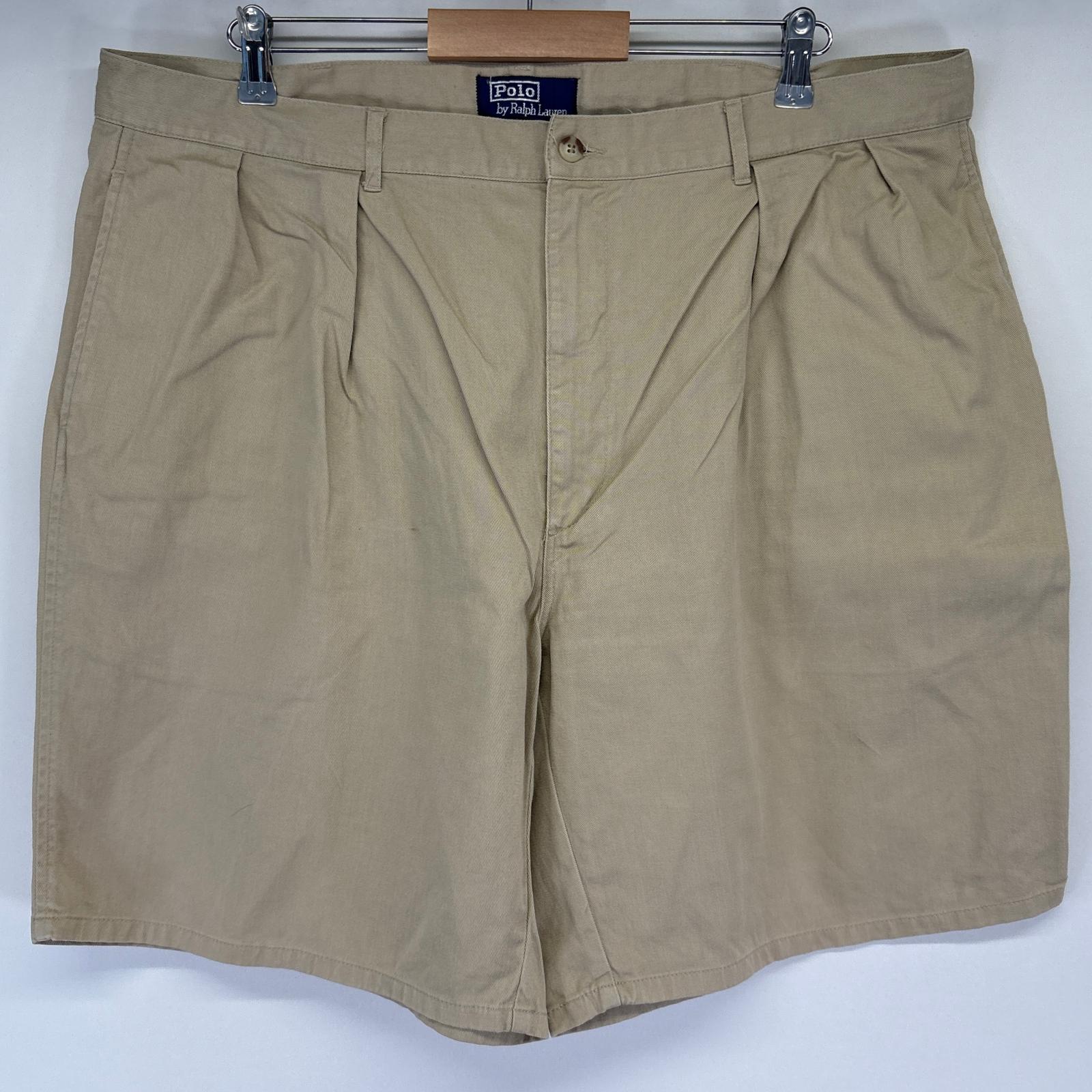 古着 90s/90年代 ポロバイラルフローレン Polo by Ralph Lauren ショートパンツ ポロチノ 大きいサイズ ハーフ w42 ベージュ メンズ