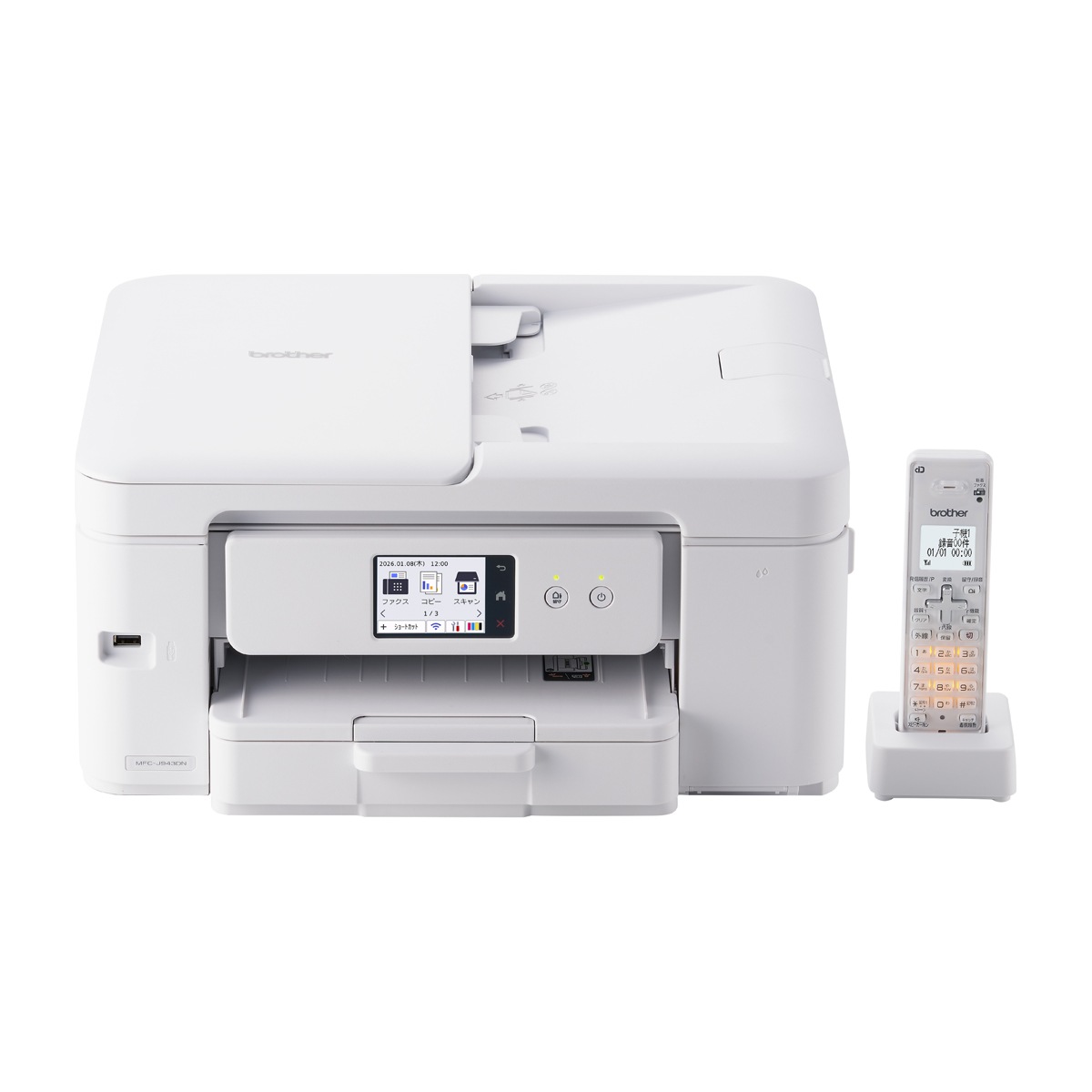 ブラザー A4プリント対応 インクジェット FAX複合機（コードレス受話器1台） MFCJ943DN
