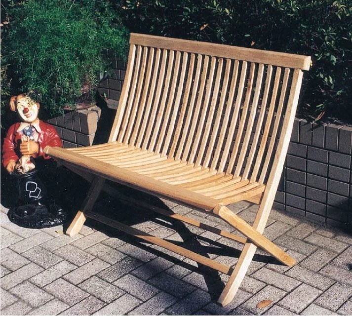 ジャービス商事　ガーデンチェア　天然木無垢材　折り畳みラブチェア　20868　木製