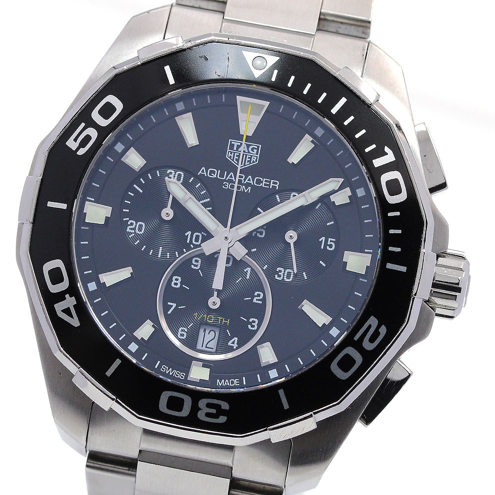 タグホイヤー TAG HEUER CAY111A アクアレーサー クロノグラフ デイト クォーツ メンズ _846865【中古】