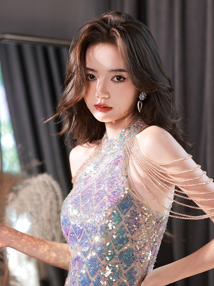 宴会 イブニングドレス スカート 女性 2023年 成人式 学生美術試験 司会演奏