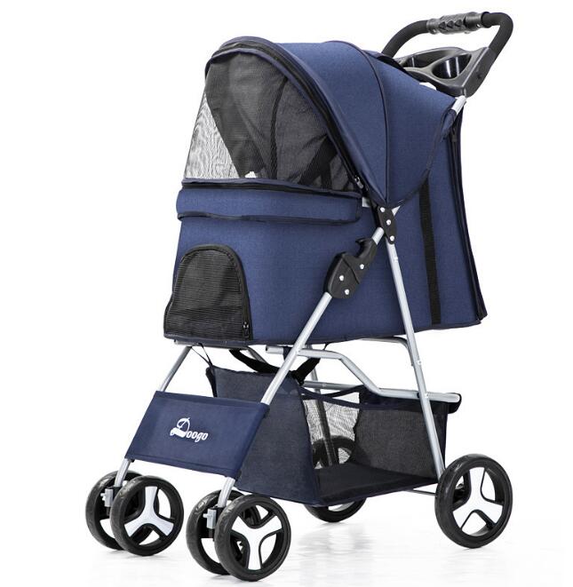 ペットカート中型犬用　4輪　折りたたみ式旅行ペットトロリー猫カートキャリア犬ペットベビーカー