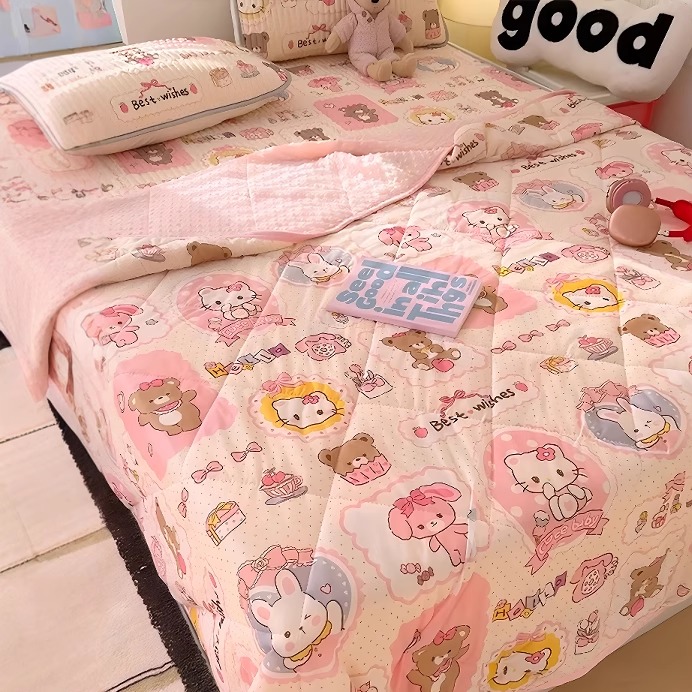 【急速出荷】エアコンで冷やされている学生は洗濯機で洗うことができます一人用トットちゃんは子供に冷たくされて薄い布団の3点セット