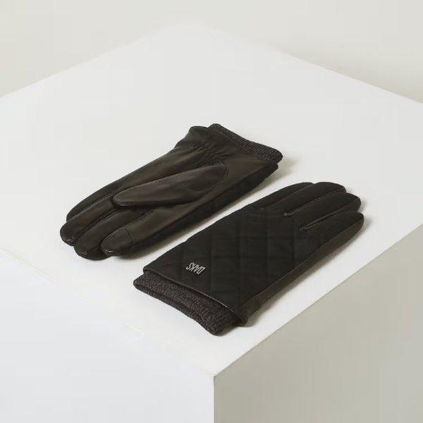 パディングベルト男性革手袋ブラックDCGV5F700BK_s