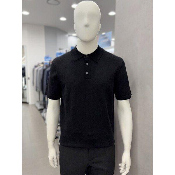 メンズ 夏 半袖 洗濯機洗い可能 ウォッシャブル コットン100% ポロカラーネック ニットトップ Tシャツ 5色 1枚選択_JK