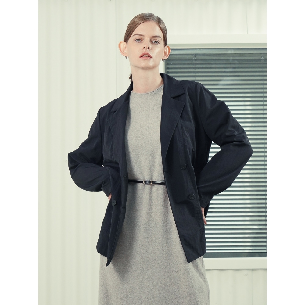 ACUD ストリング ディテール ダブル ジャケット ブラック