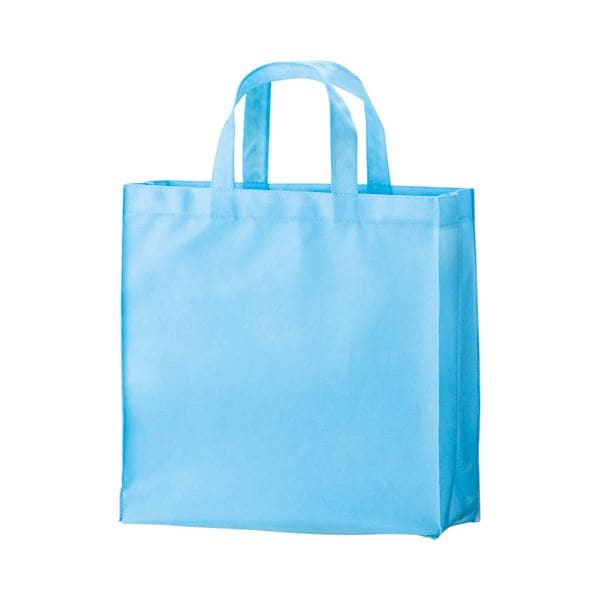 (まとめ) TANOSEE 不織布バッグ 小 ヨコ320×タテ330×マチ幅110mm スカイブルー 1パック（10枚） (×10セット)