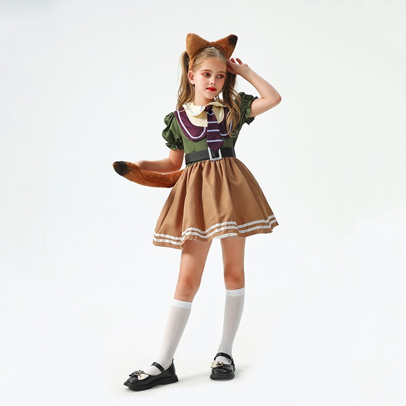 2025ハロウィン子供用コスチュームクレイジーズートピア女の子親子衣装ジュディラビット警察官コスドレス