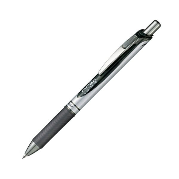 (まとめ) ぺんてる ゲルインクボールペンノック式エナージェル 0.7mm 黒 （軸色 シルバー） BL77-A 1本 (×50セット) 8,329円