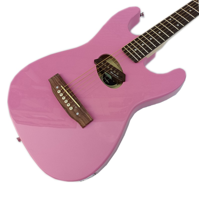 右手に6弦のアコースティックエレキギター半空心琴身と赤木の指板エレキギターBJ-458