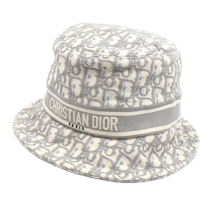 Dior ディオール トロッター オブリーク バケットハット ハット アイボリー/グレー 11DOB923I132 ユニセックス 中古 美品