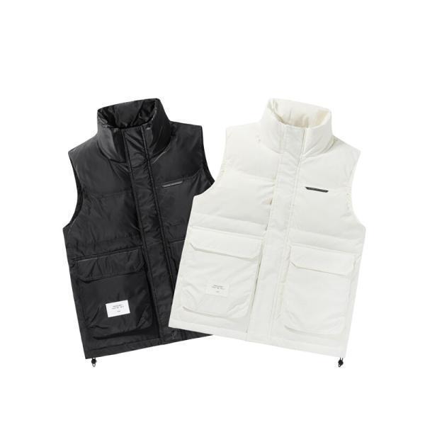 ベスト メンズ ダウンベスト 大容量ビッグポケット ノースリーブ 男女兼用 ダウンジャケット 無地 軽量 ダウン 防寒 保温 冬服 ハイネック