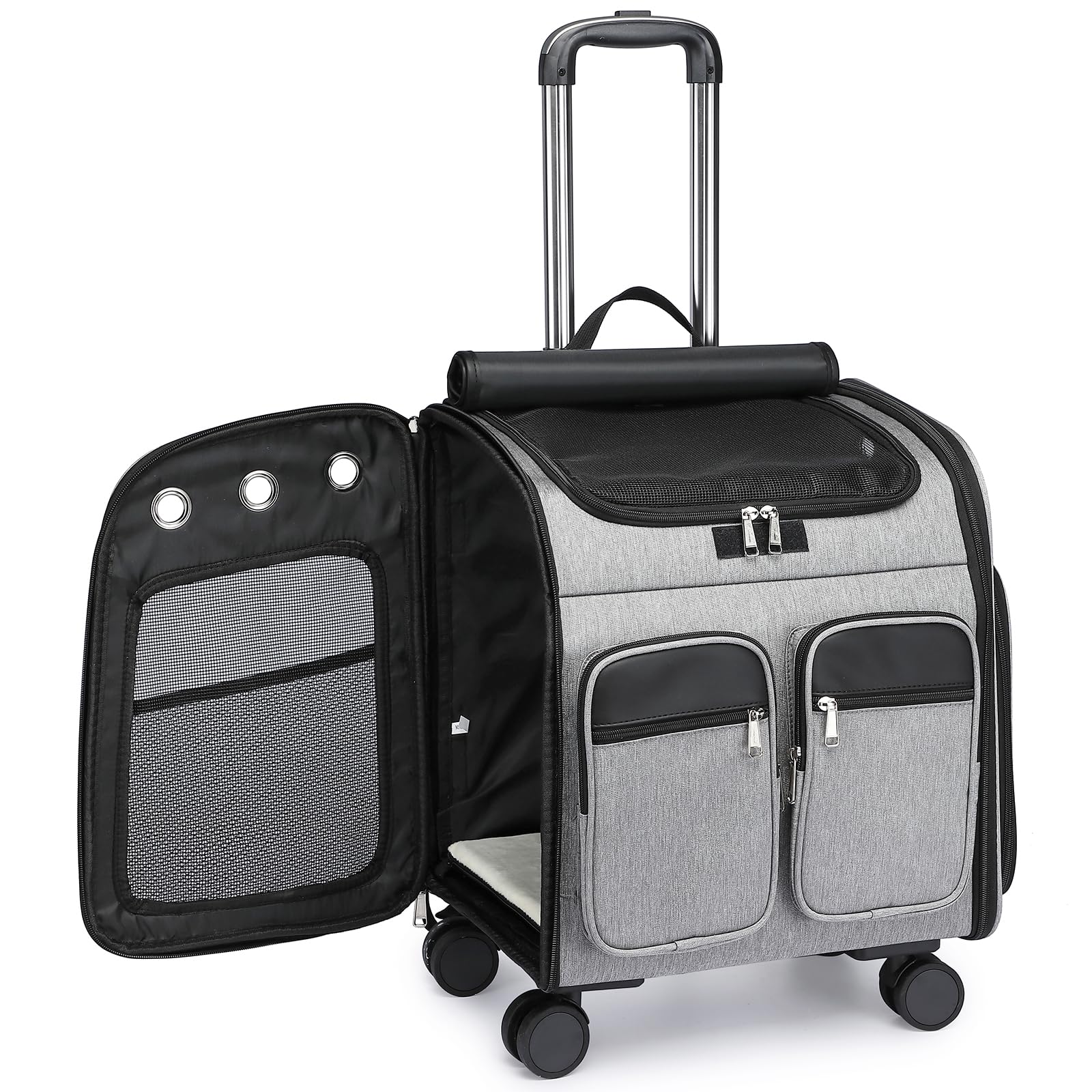 OXSITO キャスター付き ペットキャリー リュック 4WAY多機能設計 通気性メッシュ&軽量 折り畳み可能 旅行/通院/お散歩に 犬・猫対応 春のお出かけを快適に