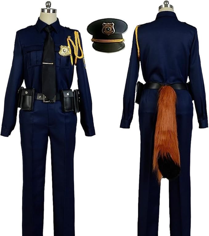 ニック・ワイルド コスプレ 警察服 ジュディ・ホップス ニック コスプレ 衣装+帽子＋尻尾