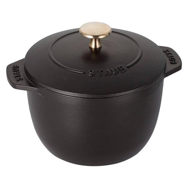 ストウブ ご飯鍋 鋳物ホーロー鍋 12cm 1合炊き ラ・ココット de GOHAN Sサイズ ブラック 40509-653 staub