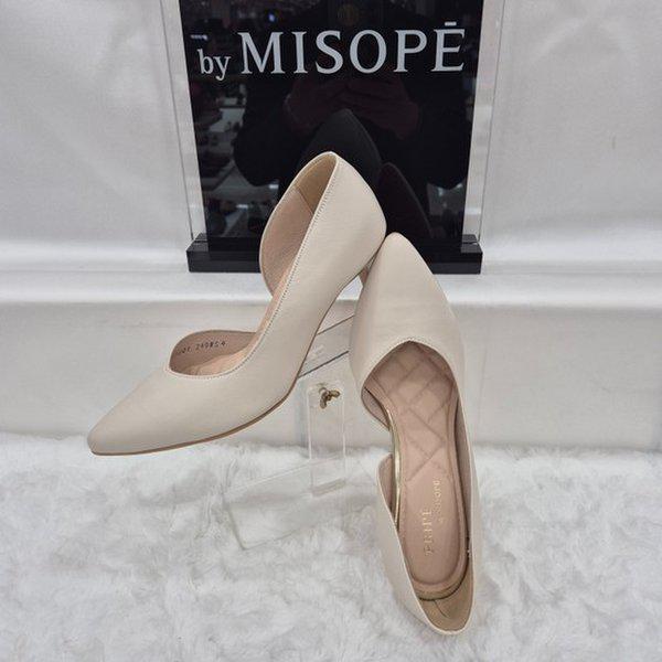 By 女性 サイドオープン パンプス 112HT431SZ001 IVORY 3 JJ