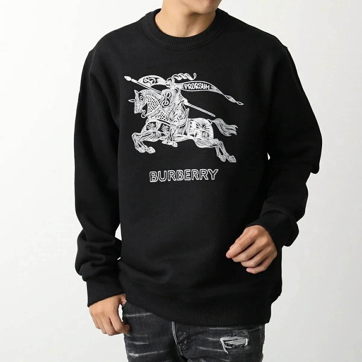 BURBERRY バーバリー スウェットシャツ DARBY ダービー 8072777 メンズ トレーナー コットン ロゴ エンブロイダリー 刺繍 クルーネック】