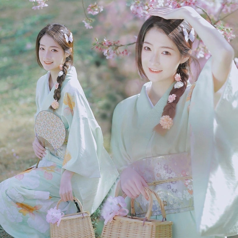 韓国ファッション 浴衣レディース 神明少女和服女正装桜レトロ和風中国風影楼テーマ写真撮影衣装ゆかた