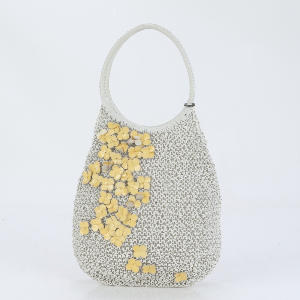 美品 ワイヤーバッグ フラワー ハンドバッグ トート ショルダー レディース ERE CP9-4 中古