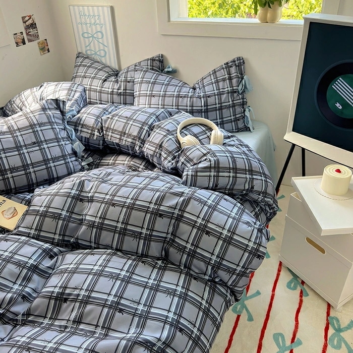 布団カバー 3点4点セット シングル チェック柄 おしゃれ かわいい 掛け布団カバー 敷布とんカバー ダブル 布団カバー セミダブル 洋式和式兼用 枕カバー 子供寝具カバー カバーセット ベッド用