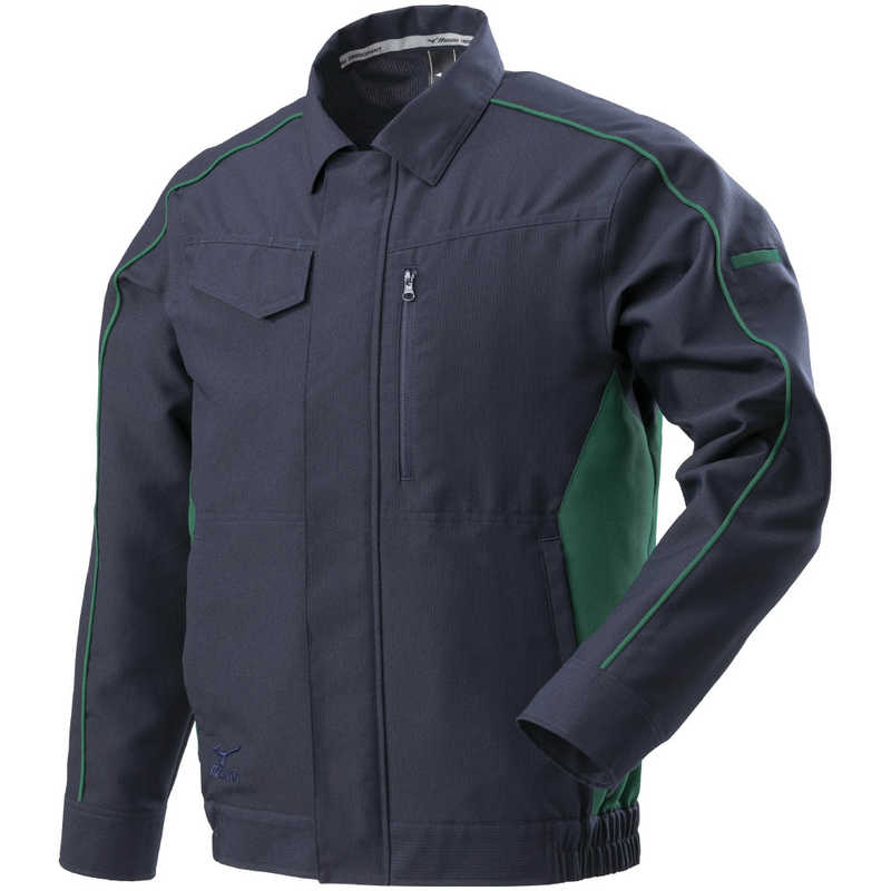 ミズノ　ワークジャケット(春夏向け) ［ユニセックス］ S 83：ネイビー×ディープグリーン　F2JE218383