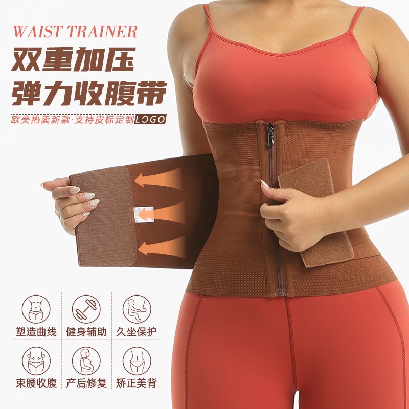 女性用の薄くて強化されたウエスト トレーナー運動中にウエストラインをサポートし発汗を促進しボディを整えるよう設計されています