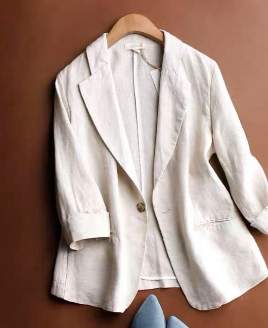 アウター デート モテアイテム ジャケット 七分袖 リネン 薄手 可愛い きれいめ 上品 おしゃれ かっこいい 可愛い ラブリー キュート ガーリー クール モード系 セクシー エレガント