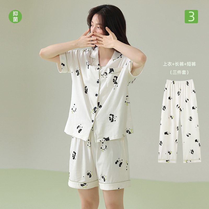 2025 夏 ルームウェア セットアップ 上下セット 部屋着 半袖セット カーディガン 3点セット パジャマ 夏 レディース