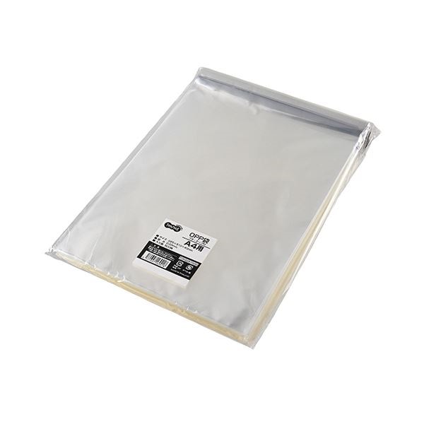 （まとめ）TANOSEE OPP袋 フタテープ付A4用 225310+40mm 1セット（1000枚：500枚2パック）3セット