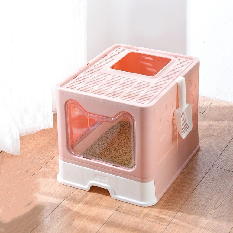 猫 トイレ 大空間 組み立て式 全３ 猫トイレ 大型 カバー おしゃれ 簡単 上から 引き出し式 4,639円