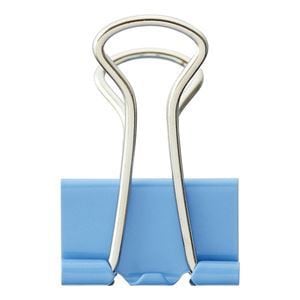 （まとめ）TANOSEE ダブルクリップ 小 口幅19mm ライトブルー 1箱（10個） [x60]クリップ・結束用品