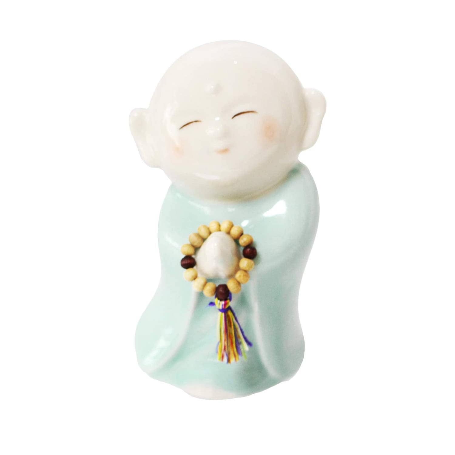 ミニ骨壷 祈り地蔵 見守り 美濃焼 遺骨ケース 遺骨入れ 安心メモリアルカプセル付き 骨壺 (ブルー)